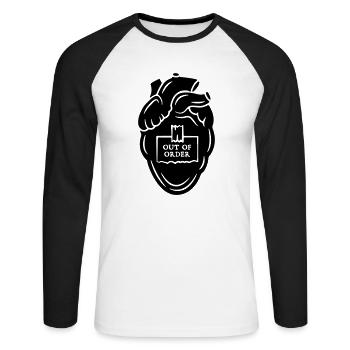 Heart - Out of Order - Unisex Long Sleeve Baseball T-Shirt - white/black - Front - Nik (191cm)