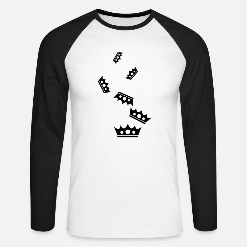 Krone Silhouette icon - Unisex Baseballshirt langarm - Weiß/Schwarz