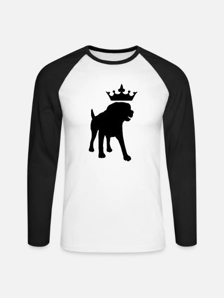 Dog Hund - Unisex Baseballshirt langarm - Weiß/Schwarz
