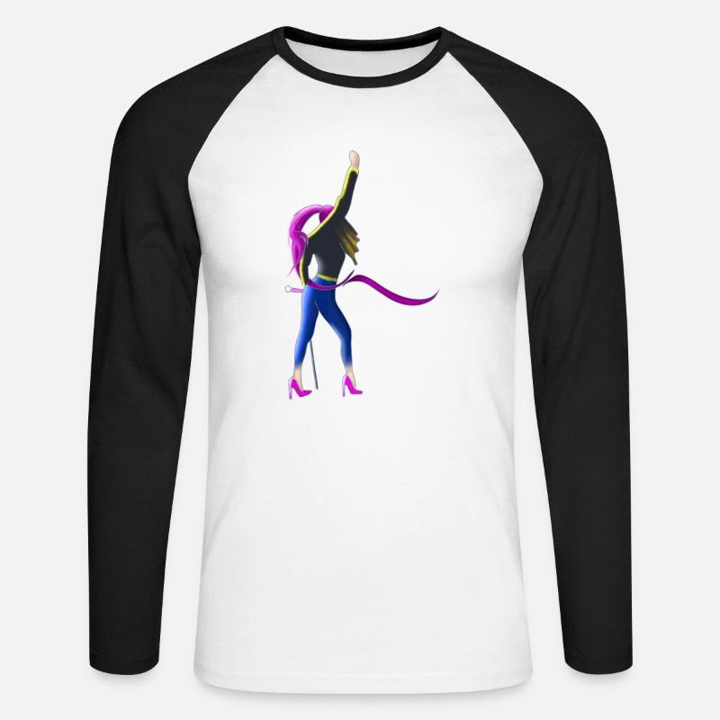 Queenstafiore - Unisex Baseballshirt langarm - Weiß/Schwarz