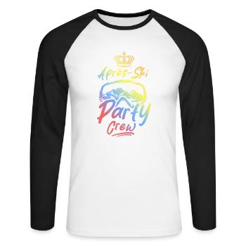 Après-ski Party Crew Coloré - T-shirt baseball manches longues Homme - blanc/noir - Devant - Nik (191cm)