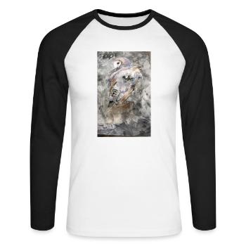 IMG 0806 - Unisex Baseballshirt langarm - Weiß/Schwarz - Vorne - Nik (191cm)