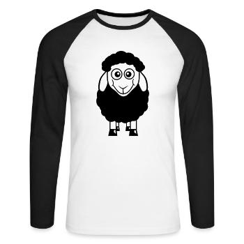 Black Sheep Small Cute Cute Lamb Cool Comic - Unisex Long Sleeve Baseball T-Shirt - white/black - Front - Nik (191cm)