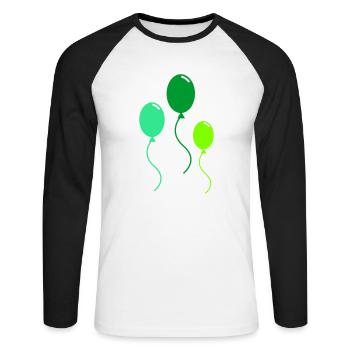 BALLOONS - Unisex Long Sleeve Baseball T-Shirt - white/black - Front - Nik (191cm)
