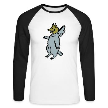 Wolf in Sheep's Clothing - Unisex Long Sleeve Baseball T-Shirt - white/black - Front - Nik (191cm)