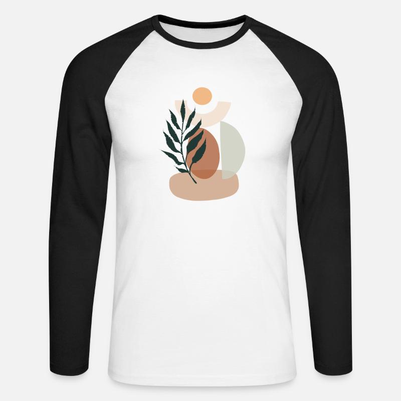 Minimalistic Boho Style - Unisex Baseballshirt langarm - Weiß/Schwarz