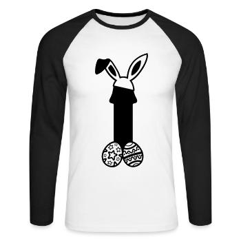 Easter penis - Unisex Long Sleeve Baseball T-Shirt - white/black - Front - Nik (191cm)