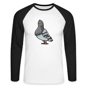 Dove - Unisex Long Sleeve Baseball T-Shirt - white/black - Front - Nik (191cm)