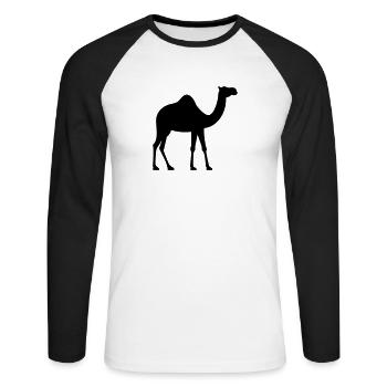 Camel - Unisex Long Sleeve Baseball T-Shirt - white/black - Front - Nik (191cm)