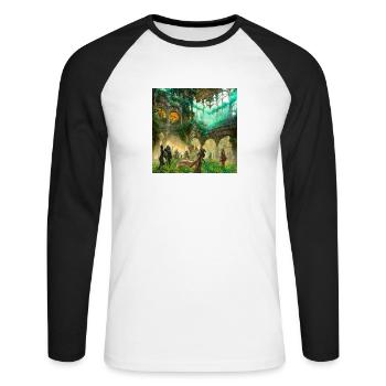green art museum of art and digital entertainment - Unisex Baseballshirt langarm - Weiß/Schwarz - Vorne - Nik (191cm)