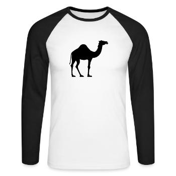 Chameau - T-shirt baseball manches longues Homme - blanc/noir - Devant - Nik (191cm)