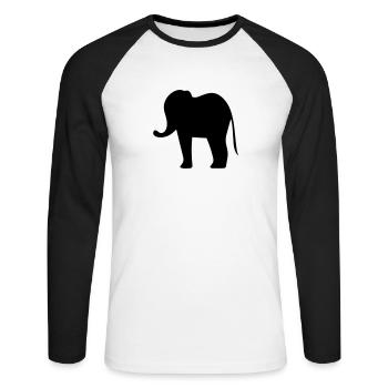 elephant - Unisex Long Sleeve Baseball T-Shirt - white/black - Front - Nik (191cm)