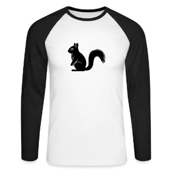 écureuil - T-shirt baseball manches longues Homme - blanc/noir - Devant - Nik (191cm)
