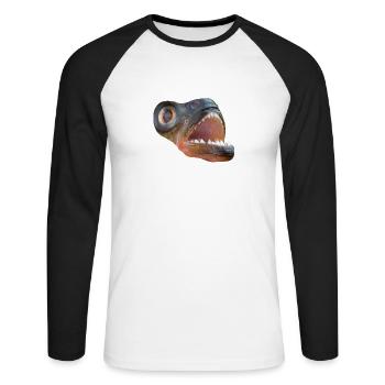 piranha am431 - T-shirt baseball manches longues Homme - blanc/noir - Devant - Nik (191cm)