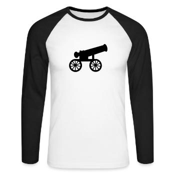 cannon - Unisex Long Sleeve Baseball T-Shirt - white/black - Front - Nik (191cm)