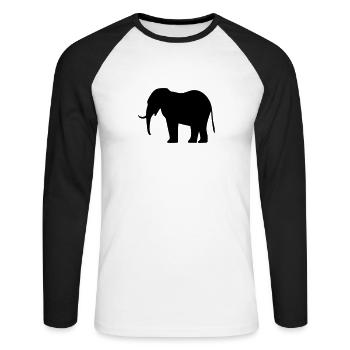 elephant - Unisex Long Sleeve Baseball T-Shirt - white/black - Front - Nik (191cm)
