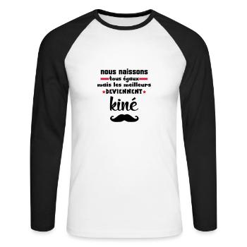 NOUS NAISSONS EGAUX - T-shirt baseball manches longues Homme - blanc/noir - Devant - Nik (191cm)
