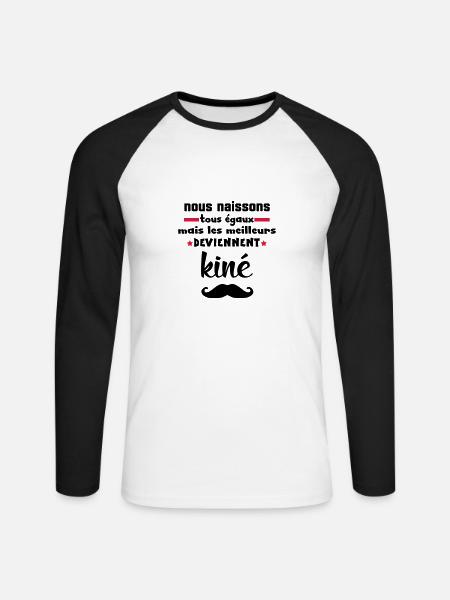 NOUS NAISSONS EGAUX - T-shirt baseball manches longues Homme - blanc/noir