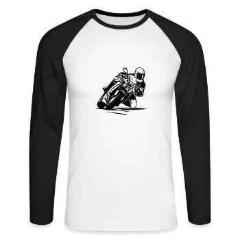 Vector Racing Driver Motor Motorsport - Unisex Long Sleeve Baseball T-Shirt - white/black - Front - Nik (191cm)