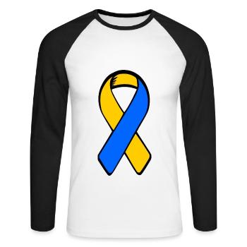 solidarity with ukraine awareness - Unisex Long Sleeve Baseball T-Shirt - white/black - Front - Nik (191cm)