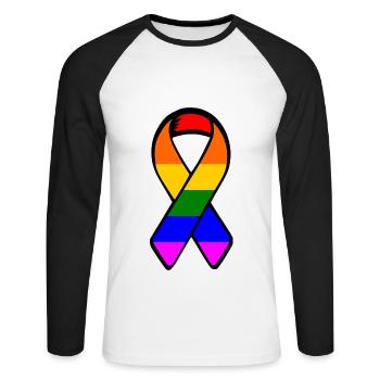 Lgbt - Unisex Long Sleeve Baseball T-Shirt - white/black - Front - Nik (191cm)