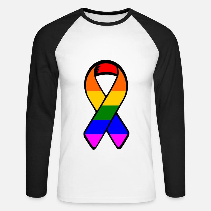 Lgbt - Unisex Baseballshirt langarm - Weiß/Schwarz