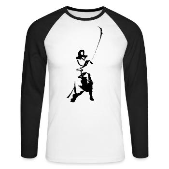 Naginata - T-shirt baseball manches longues Homme - blanc/noir - Devant - Nik (191cm)