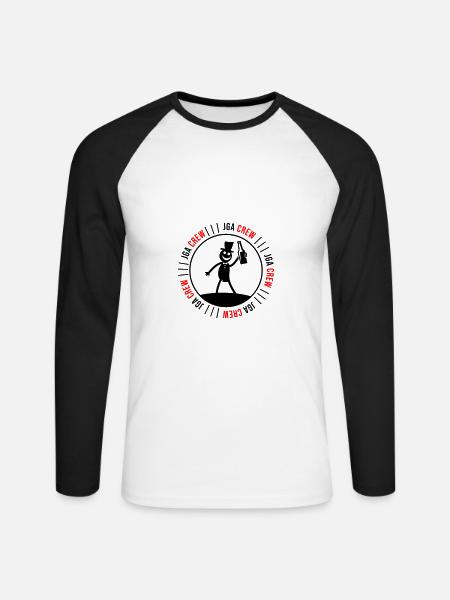 Junggesellen Abschied Crew - Unisex Baseballshirt langarm - Weiß/Schwarz