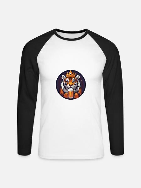 Tiger Beer Comic - T-shirt baseball manches longues Homme - blanc/noir