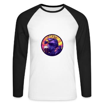 Harpy Bird Beer Comic - Unisex Long Sleeve Baseball T-Shirt - white/black - Front - Nik (191cm)
