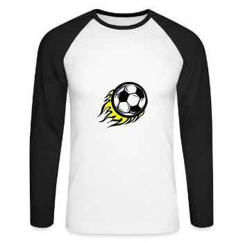 Symbole De Football Feu - T-shirt baseball manches longues Homme - blanc/noir - Devant - Nik (191cm)