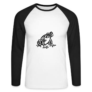 frog animal - Unisex Long Sleeve Baseball T-Shirt - white/black - Front - Nik (191cm)