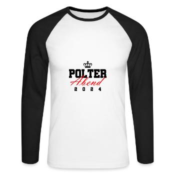 Polterabend 2024 - Unisex Baseballshirt langarm - Weiß/Schwarz - Vorne - Nik (191cm)