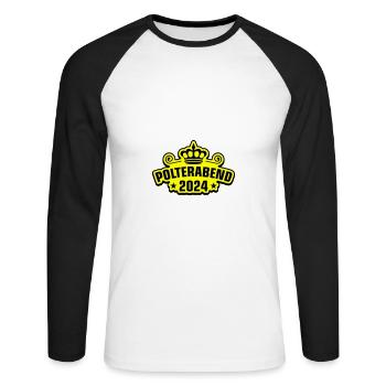 Polterabend 2024 - Unisex Baseballshirt langarm - Weiß/Schwarz - Vorne - Nik (191cm)