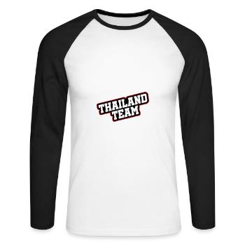 Thailand Team - Unisex Long Sleeve Baseball T-Shirt - white/black - Front - Nik (191cm)