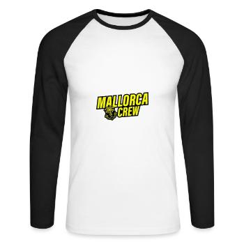 Mallorca équipage ancre palmier coeur amour - T-shirt baseball manches longues Homme - blanc/noir - Devant - Nik (191cm)