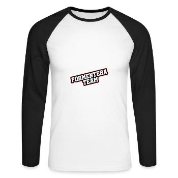 L’équipe Formentera - T-shirt baseball manches longues Homme - blanc/noir - Devant - Nik (191cm)