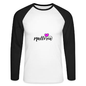 Cœur de Majorque - T-shirt baseball manches longues Homme - blanc/noir - Devant - Nik (191cm)