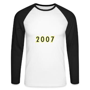2007 Year Birthday - Unisex Long Sleeve Baseball T-Shirt - white/black - Front - Nik (191cm)