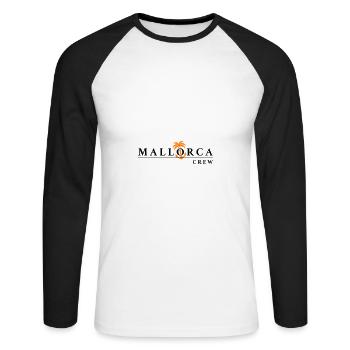 Mallorca Crew - Unisex Baseballshirt langarm - Weiß/Schwarz - Vorne - Nik (191cm)