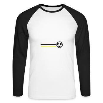 Soccer Symbol Germany - Unisex Long Sleeve Baseball T-Shirt - white/black - Front - Nik (191cm)