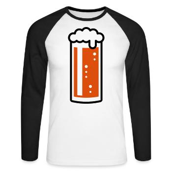 German Altbier Glass (Beer / Ale / 2C) - Unisex Long Sleeve Baseball T-Shirt - white/black - Front - Nik (191cm)