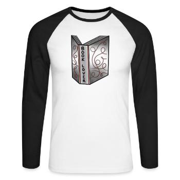 Book Lover - Unisex Long Sleeve Baseball T-Shirt - white/black - Front - Nik (191cm)