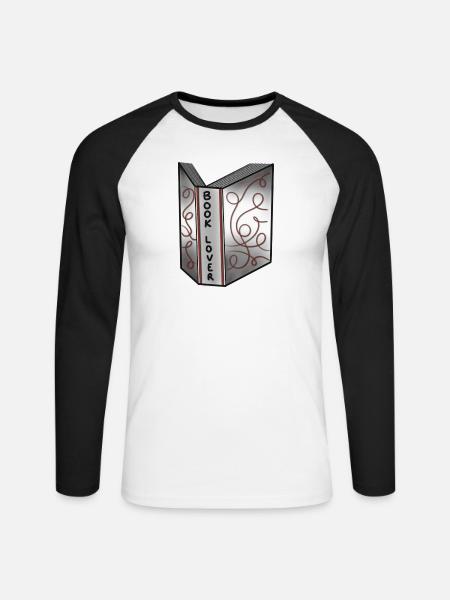 Book Lover - Unisex Long Sleeve Baseball T-Shirt - white/black