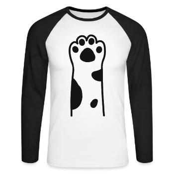 Cat pet paw cat animal kitten cats - Unisex Long Sleeve Baseball T-Shirt - white/black - Front - Nik (191cm)
