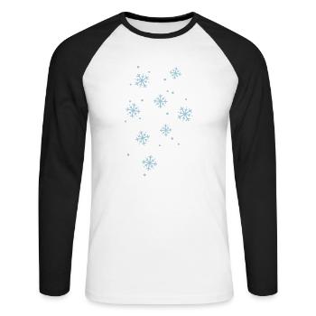 snowflakes - Unisex Baseballshirt langarm - Weiß/Schwarz - Vorne - Nik (191cm)