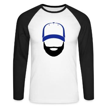 Bill Doe - Unisex Long Sleeve Baseball T-Shirt - white/black - Front - Nik (191cm)