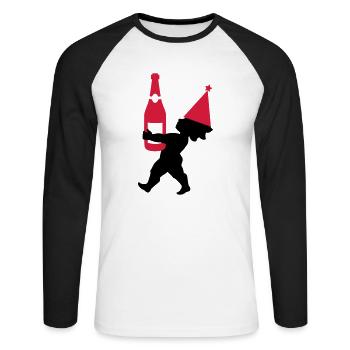 Cupido Party - Unisex Baseballshirt langarm - Weiß/Schwarz - Vorne - Nik (191cm)