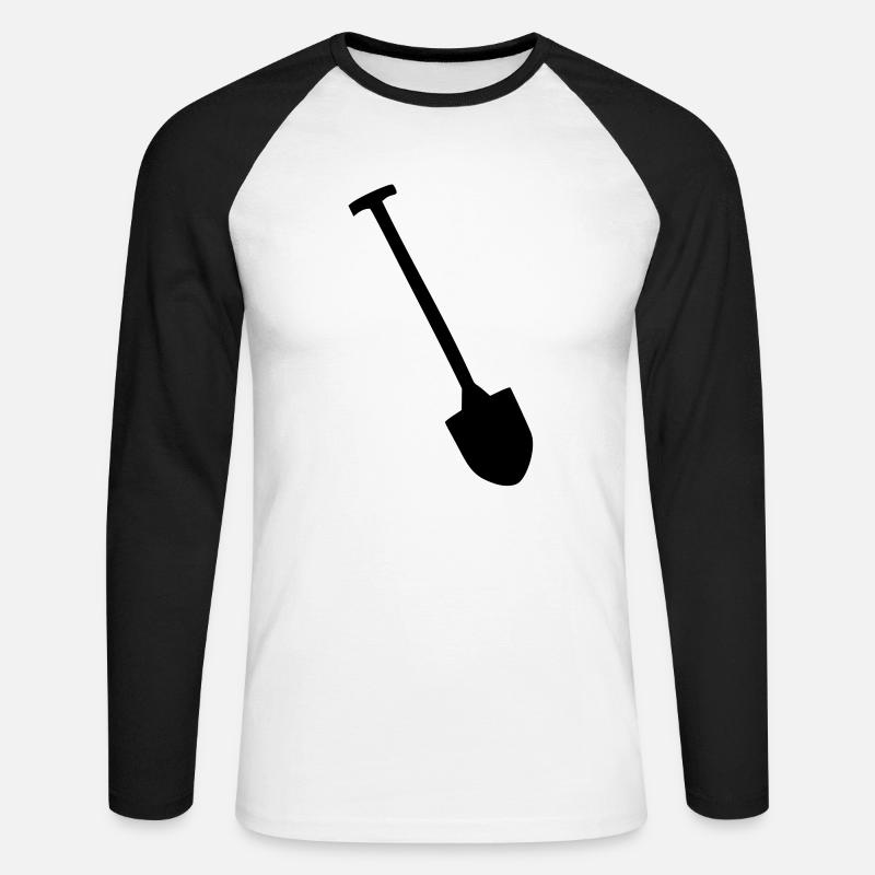Shovel - Unisex Long Sleeve Baseball T-Shirt - white/black