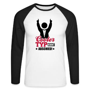 cooler_typ_nimmt_abschied_tj2 - T-shirt baseball manches longues Homme - blanc/noir - Devant - Nik (191cm)